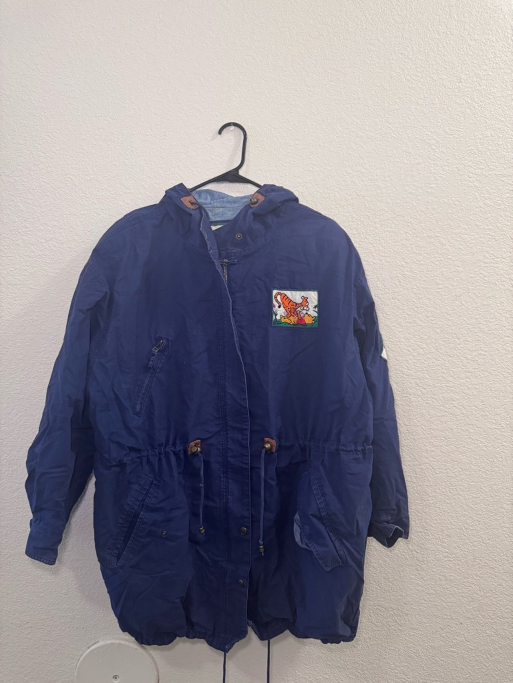 Vintage Winnie the Pooh Navy Blue Hooded Parka